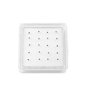 Simulated Black Cubic Zirconia Nose Stud 925 Sterling Silver-1.5mm(20 Nose Studs in a Box)